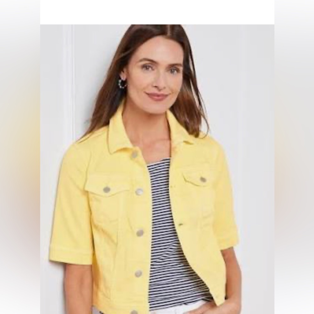 Talbots Yellow Denim Jean Jacket - Size Med. Worn once -  Great Condition! 💛